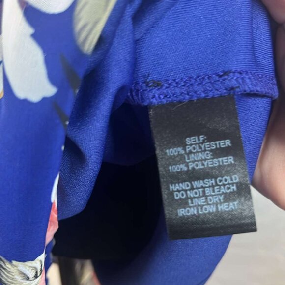 Lulus  Navy Floral Split Sleeve Dress Sz Small Wedding Vacation Celebration - Picture 11 of 12